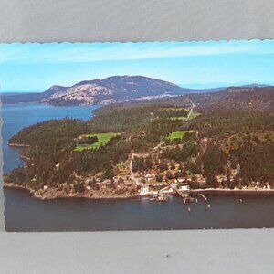 Vintage Postcards - Orcas Ferry Landing Aerial Picture - Ellis Post Card